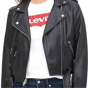 Levi's® moto jacket in sleek faux leather black, XXL